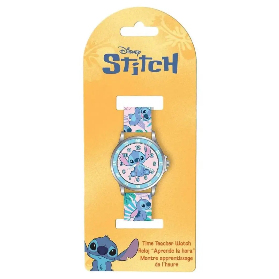 Stitch Analoge Klok Leer De Tijd Veelkleurig - Horloge - afbeelding 3 van 5