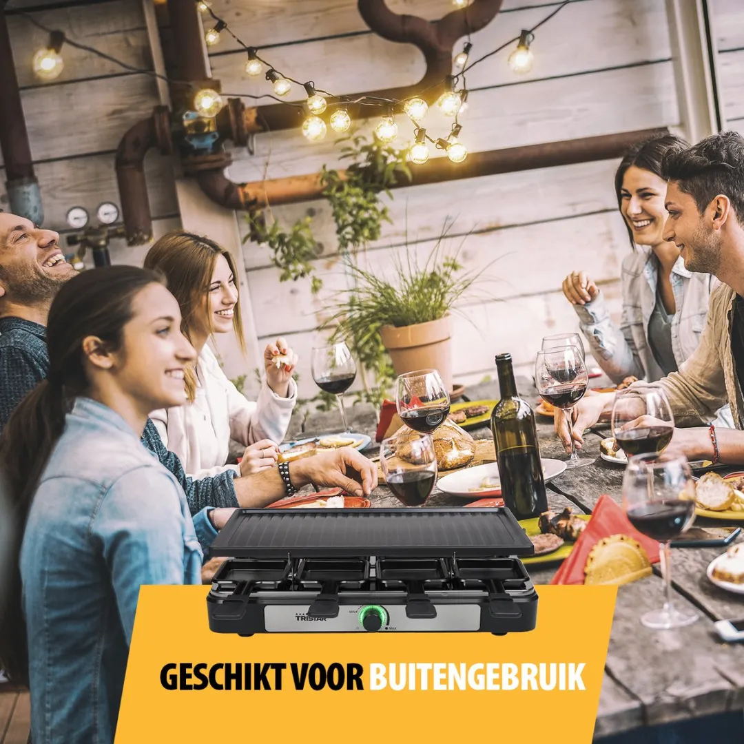 Tristar Gourmetset RA-2746 Raclette Steengrill 1400W - 8 Personen - Zwart