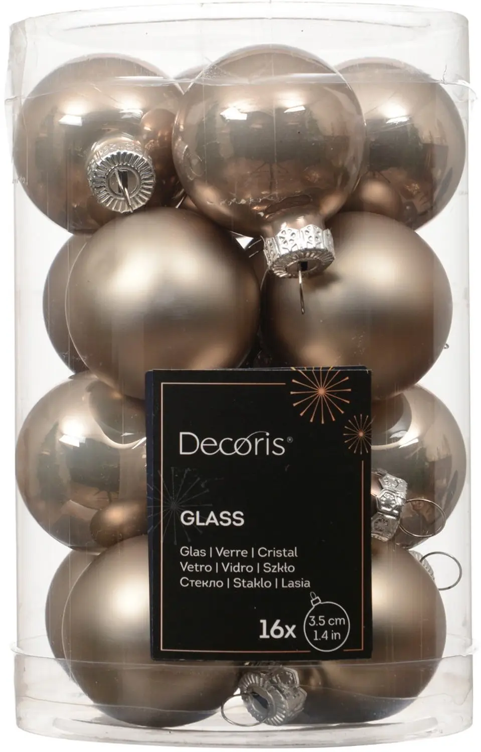 Kerstballen glas silver inside enamel matt mix VIII Decoris
