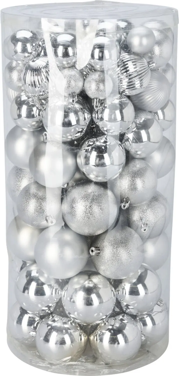 Koopman Kerstballen 100 stuks zilver kunststof