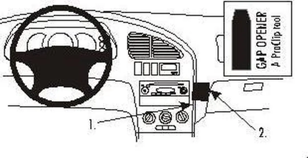 Brodit ProClip Kia Sephia II/Shuma II 2001-2006 Houder - Zwart