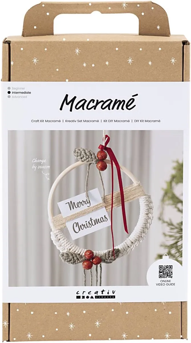 Creativ Company Macramé Kerstkrans Handwerkpakket - Multikleurig