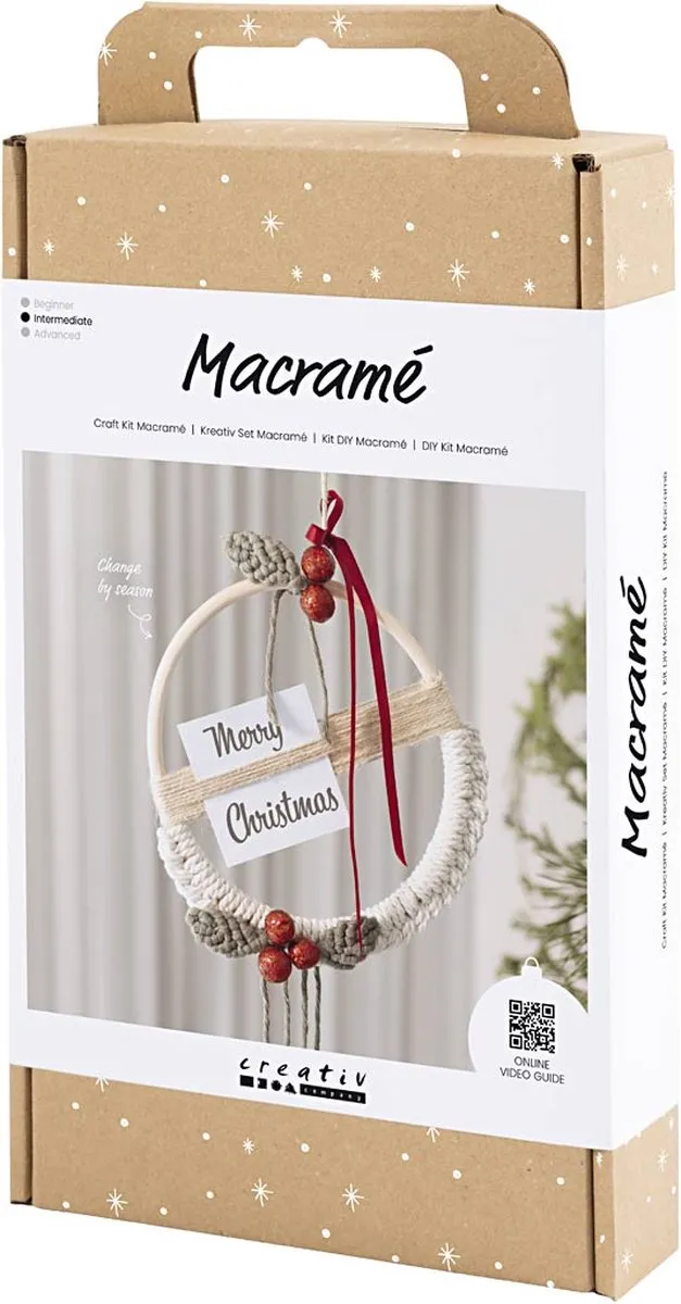 Creativ Company Macramé Kerstkrans Handwerkpakket - Multikleurig