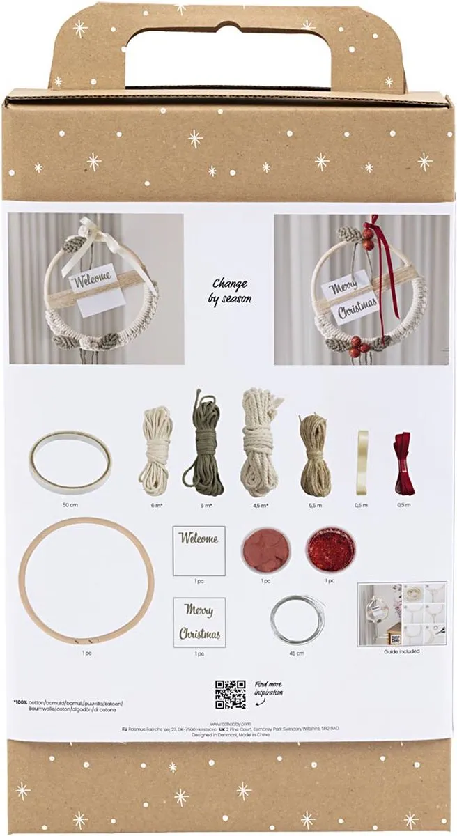 Creativ Company Macramé Kerstkrans Handwerkpakket