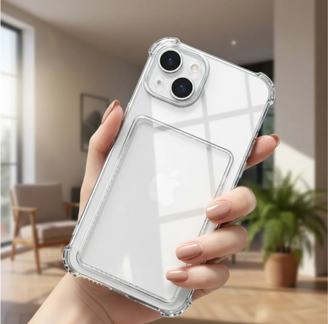 NUVEX iPhone 14 Hoesje Set Grijs/Zwart - Transparant & Gewatteerd