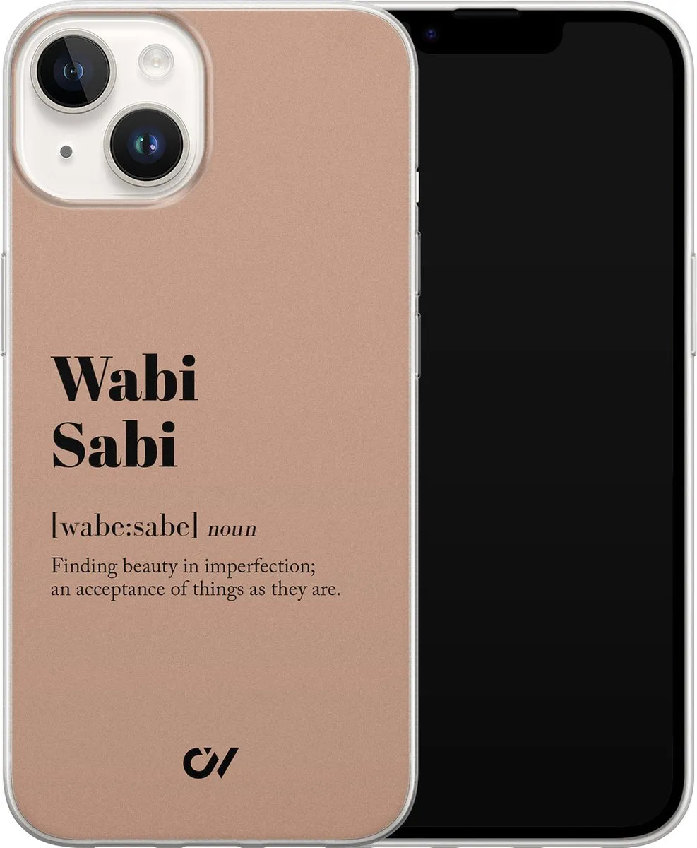Casevibes Hoesje iPhone 14 Wabi Sabi A/14/UV/038 - Bruin