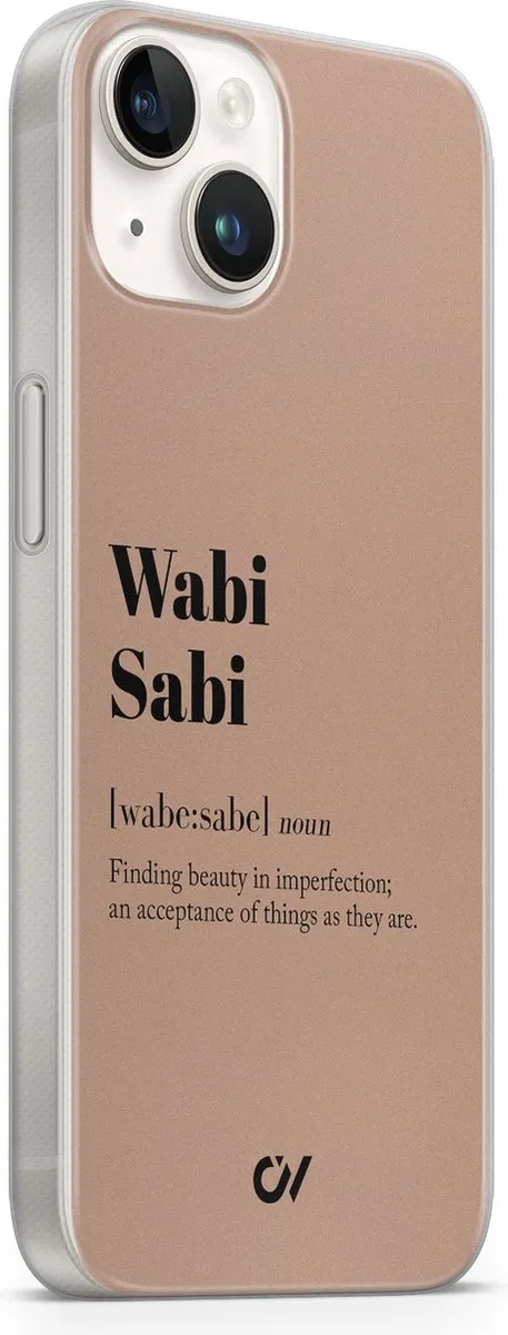 Casevibes Hoesje iPhone 14 Wabi Sabi A/14/UV/038 - Bruin