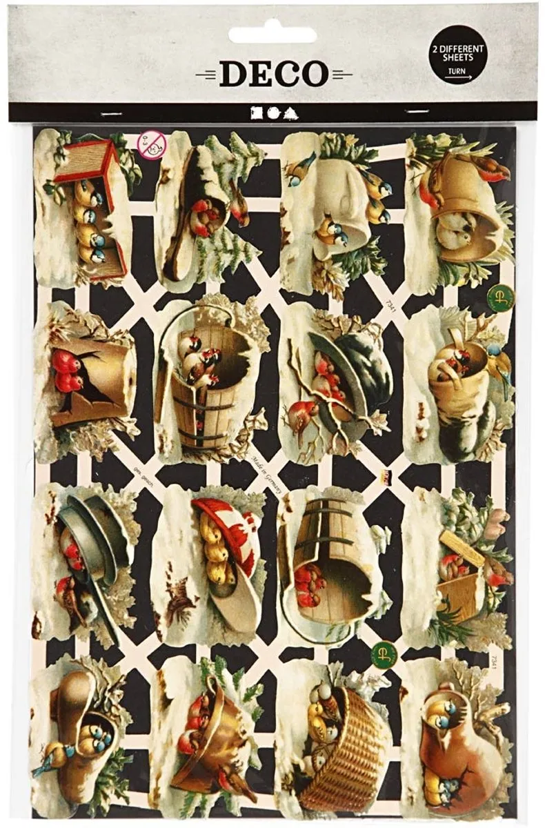 Creativ Company Vintage Plaatjes Vogels Poëzie Album - 2 Vellen - 16,5x23,5cm
