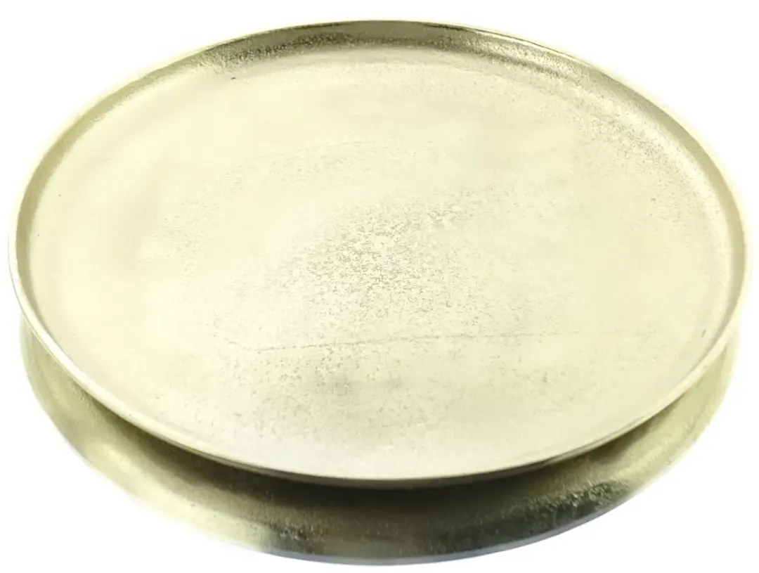 Kaemingk Decoratief Bord Aluminium Ø30,5cm - Goud - afbeelding 3 van 3