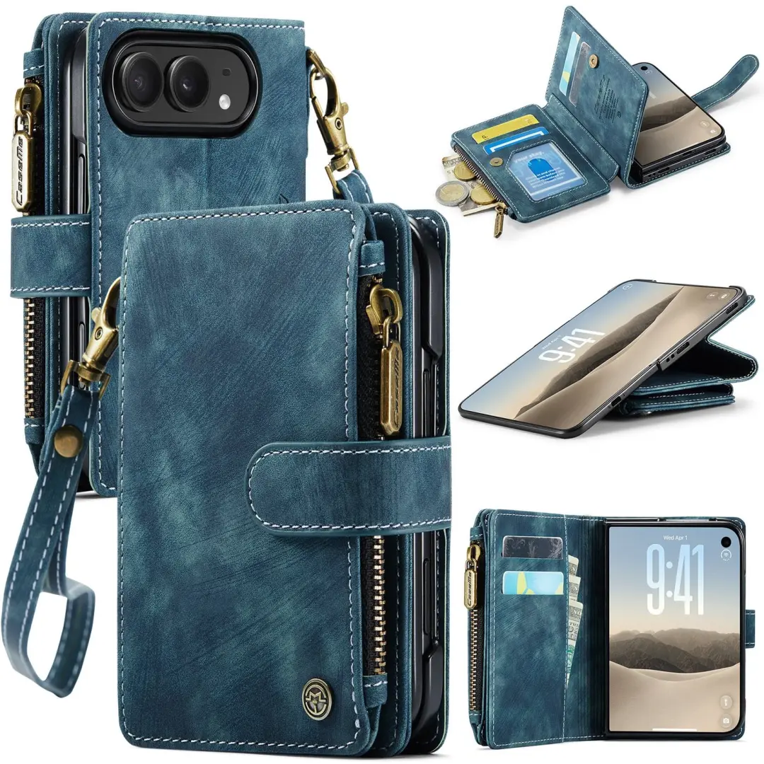 Caseme Geschikt voor iPhone Duo PU leren hoesje