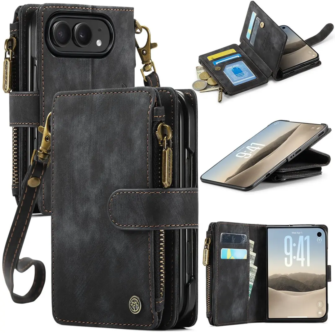 Caseme Geschikt voor iPhone Duo PU leren hoesje
