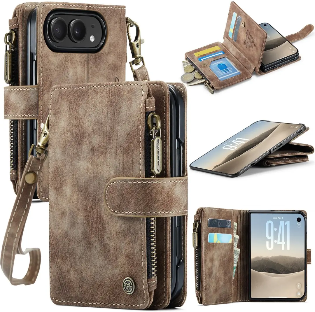 Caseme Geschikt voor iPhone Duo PU leren hoesje