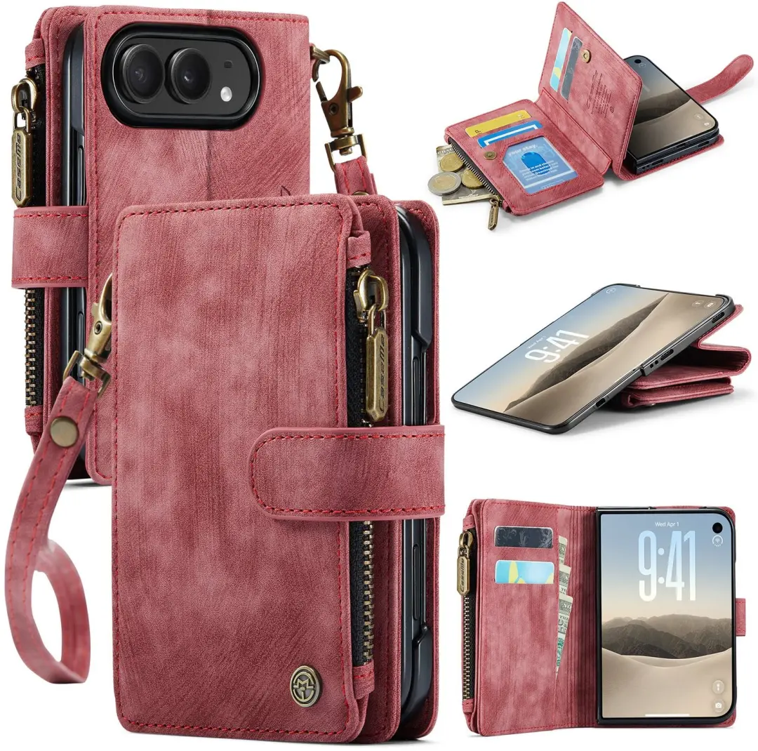 Caseme Geschikt voor iPhone Duo PU leren hoesje