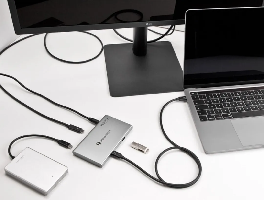 Delock 64157 Thunderbolt 4 Hub - 3x USB-C 8K - Grijs