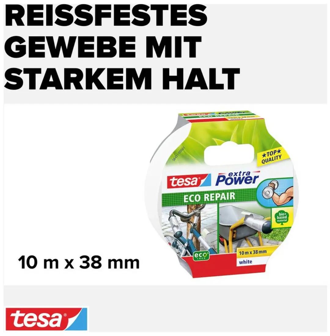 tesa ECO REPAIR 56431-00001-00 Plakband 38mm - Wit - afbeelding 4 van 6