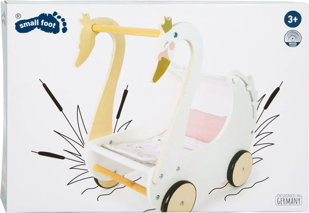 Small Foot Poppenwagen Zwaan Houten Speelgoed