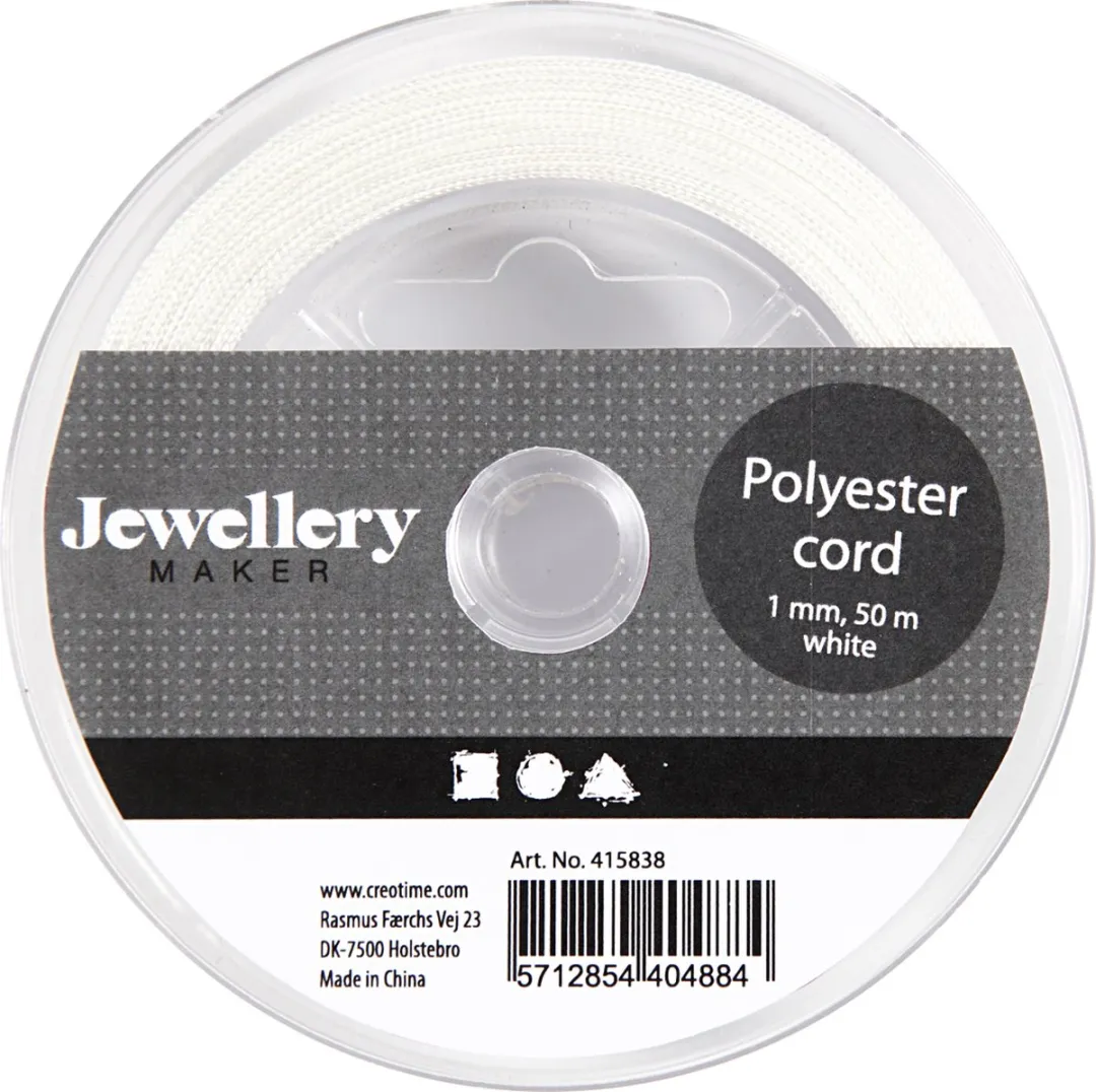 Creativ Company Polyester Koord 1mm Wit