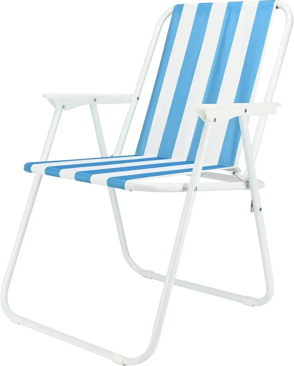 Benson Campingstoel 60,3 x 51,3 x 75 cm blauw-wit en opvouwbaar