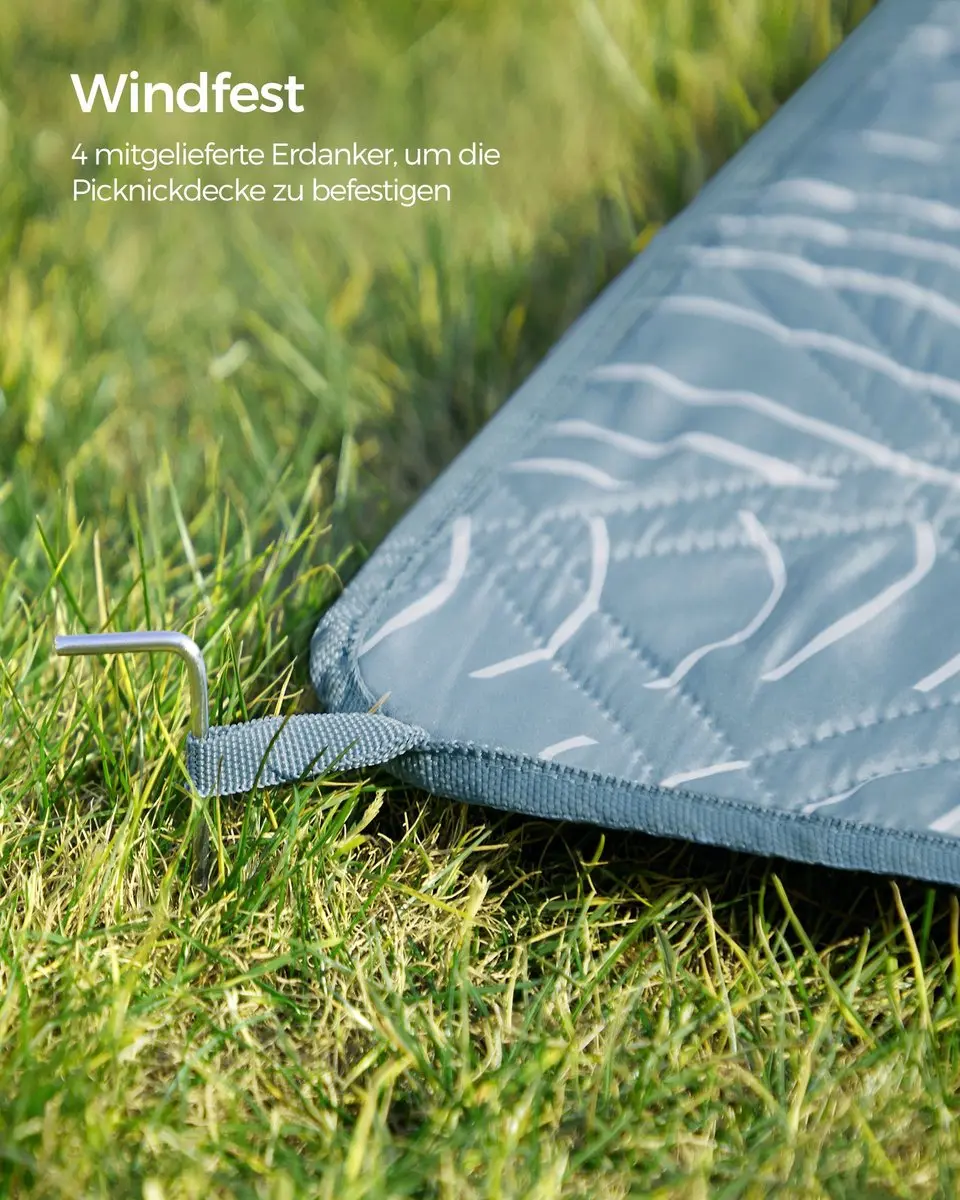 Songmics Picknickkleed 300 x 200 cm - Lichtblauw - afbeelding 4 van 6