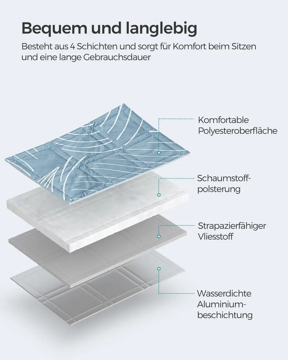 Songmics Picknickkleed 300 x 200 cm - Lichtblauw - afbeelding 3 van 6