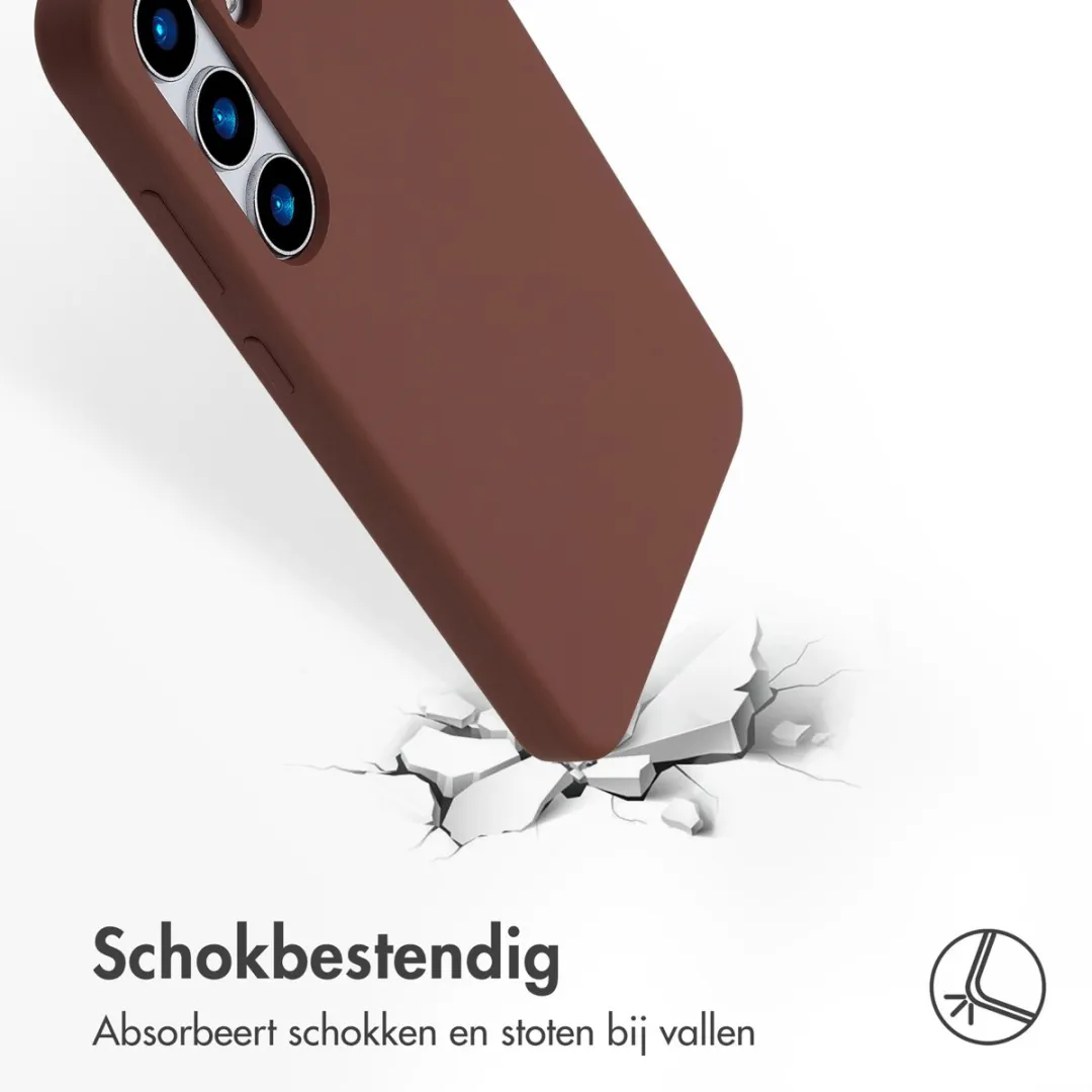 Accezz Hoesje Samsung Galaxy S25 Plus - Liquid Silicone Bruin - MagSafe