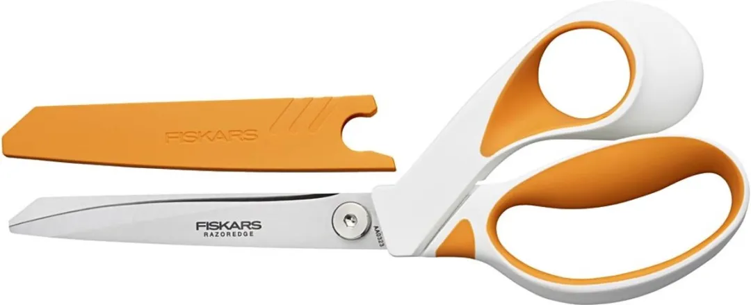 Fiskars RazorEdge Softgrip Stoffenschaar 23cm - Grijs/Oranje