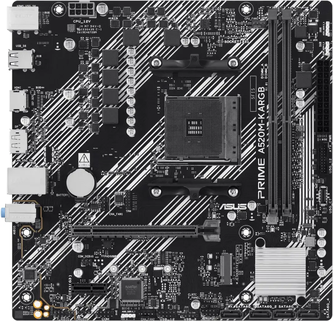 ASUS PRIME A520M-K ARGB 90MB1R00-M0EAY0 Moederbord