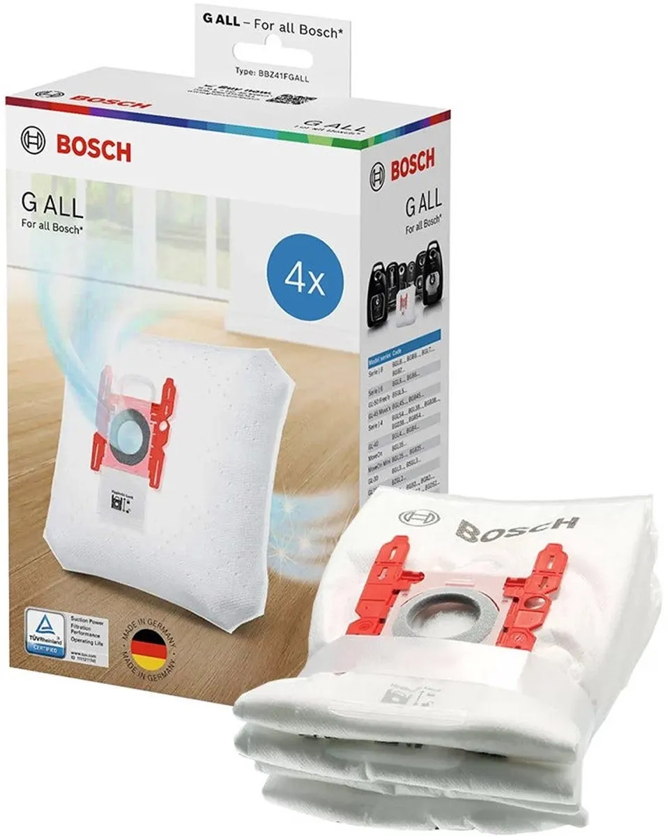 Bosch BBZ41FGALL Stofzuigerzakken - 4 Stuks