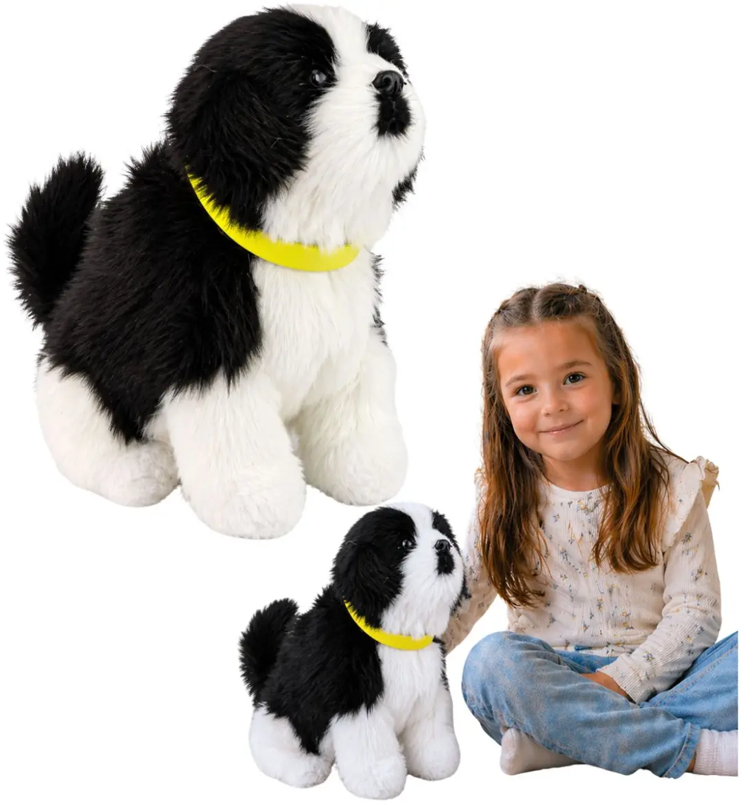 Interactieve pluche hond zacht bont Border Collie-ras
