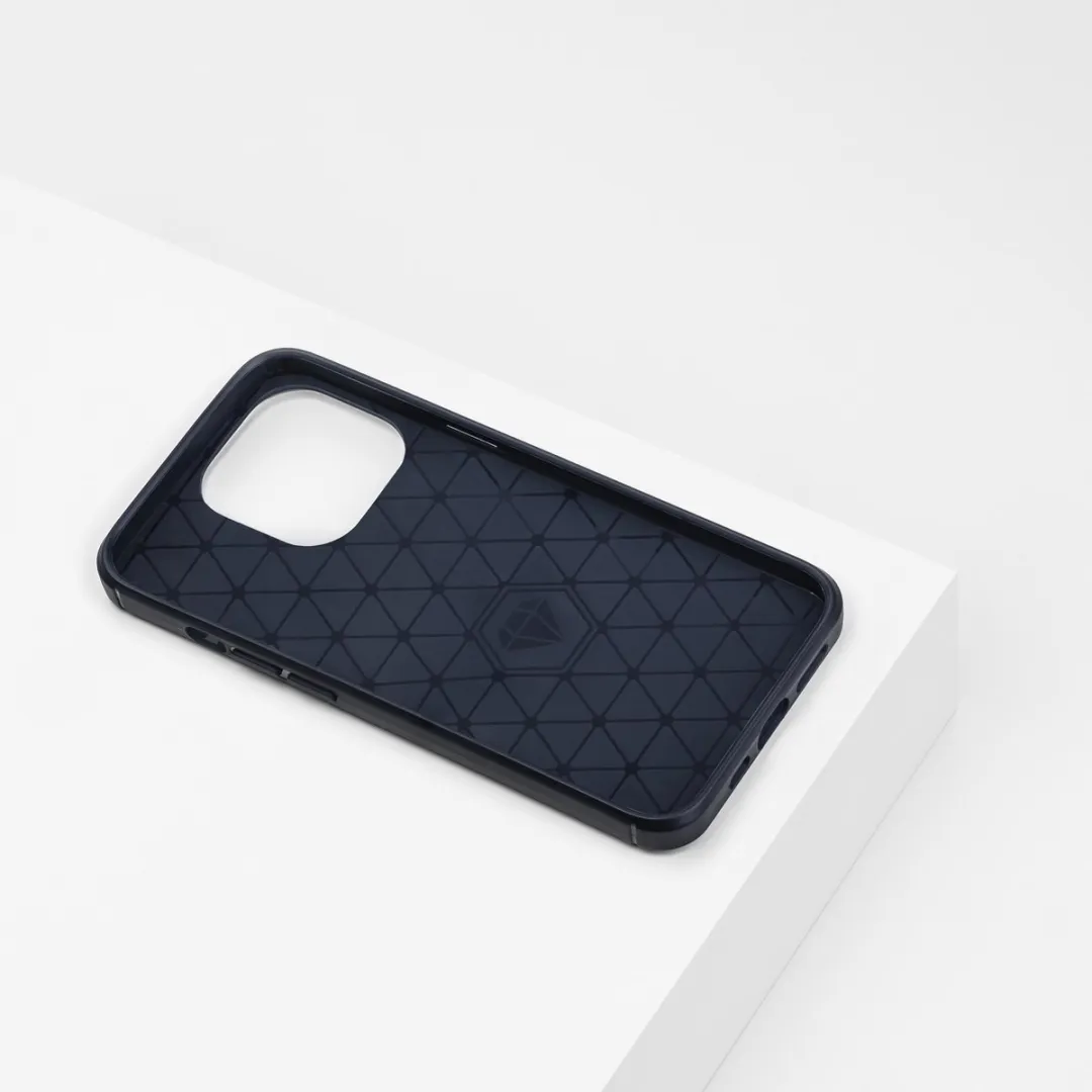 BMAX Carbon Hoesje iPhone 13 Pro Max - Blauw - BMAX7584