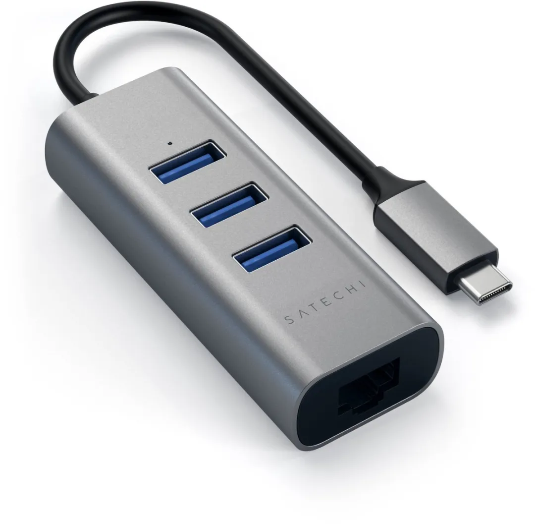 Satechi TYPE-C ST-TC2N1USB31AM USB-C Hub - 3 Poorten Grijs