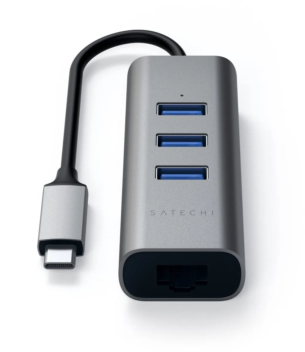 Satechi TYPE-C ST-TC2N1USB31AM USB-C Hub - 3 Poorten Grijs