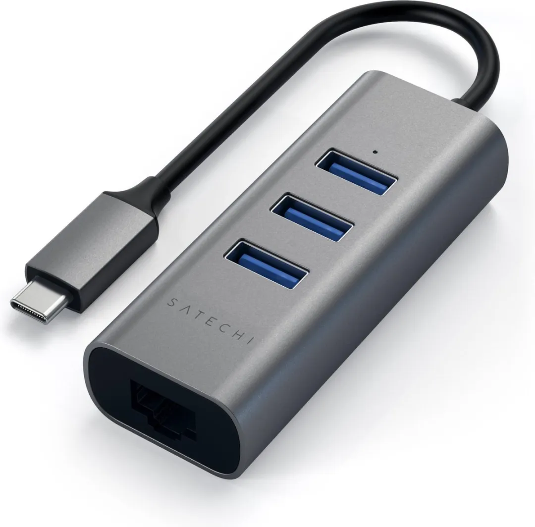 Satechi TYPE-C ST-TC2N1USB31AM USB-C Hub - 3 Poorten Grijs