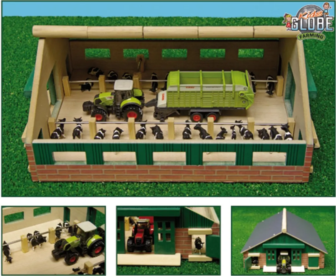 Kids Globe Loopstal Hout 1:87 - Grijs/Groen