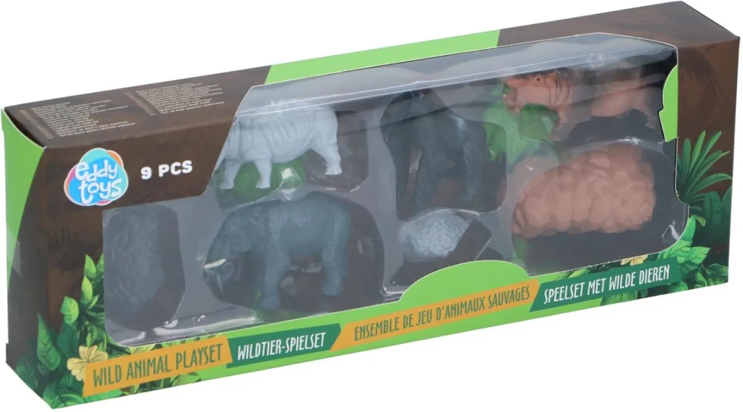 Eddy Toys Wilde Dieren Speelset 9 Stuks - Safari Thema