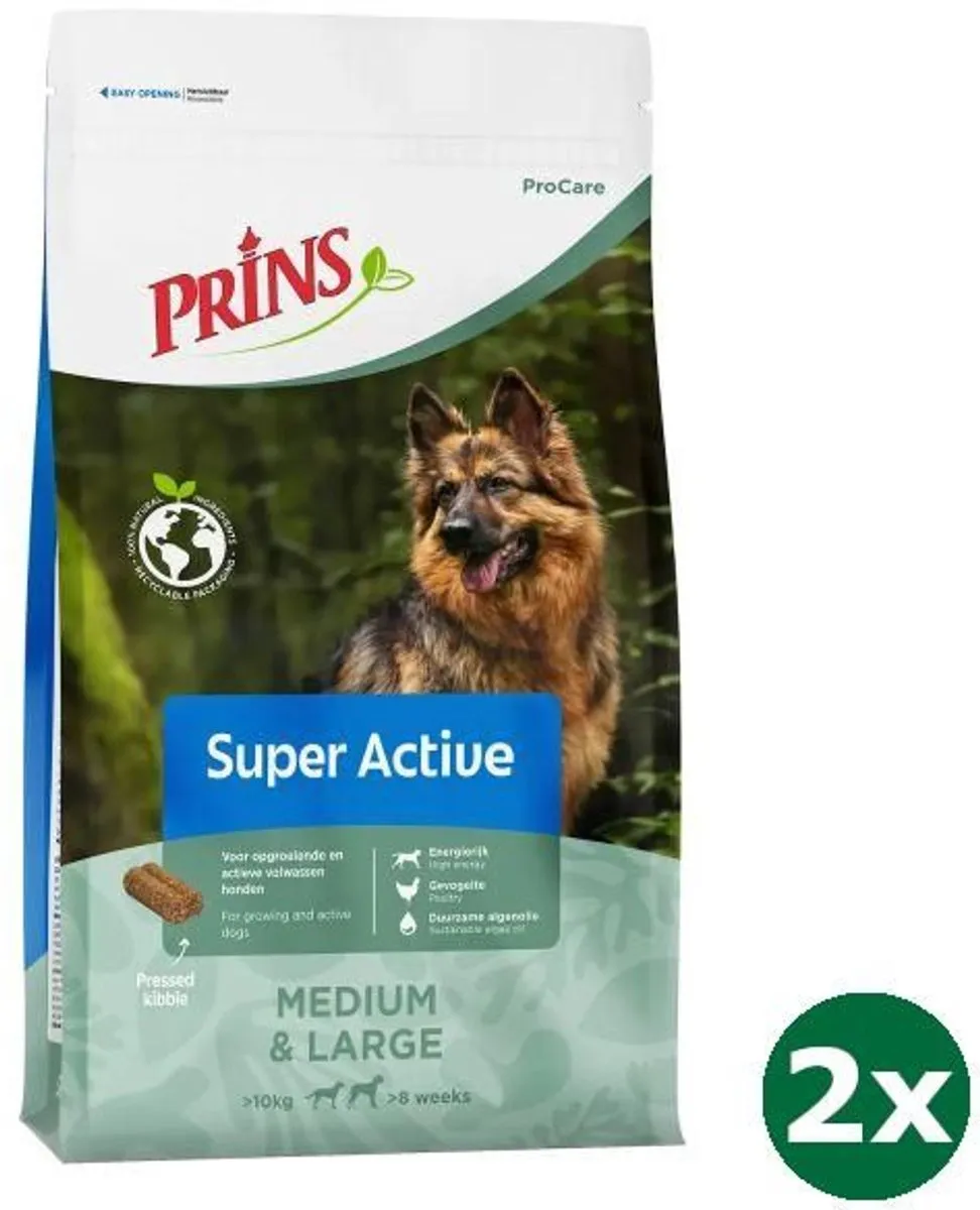 Prins ProCare Super Active Hondenvoer 2x20kg
