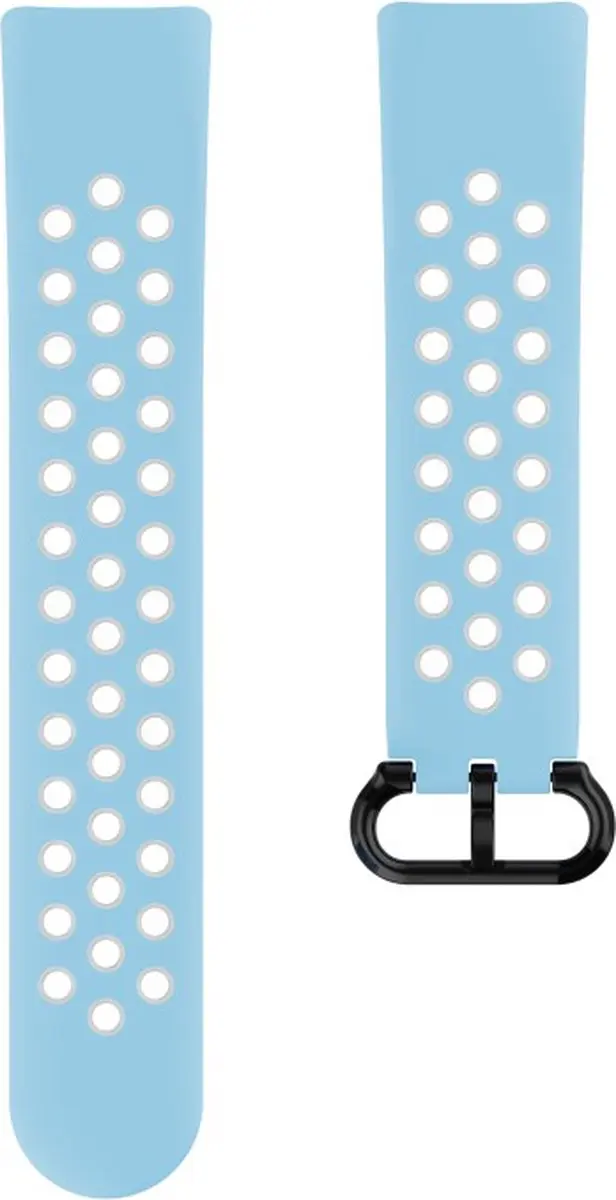 Hama Sportpolsband Voor Fitbit Charge 5 Ademend Horlogebandje L.blauw/grijs
