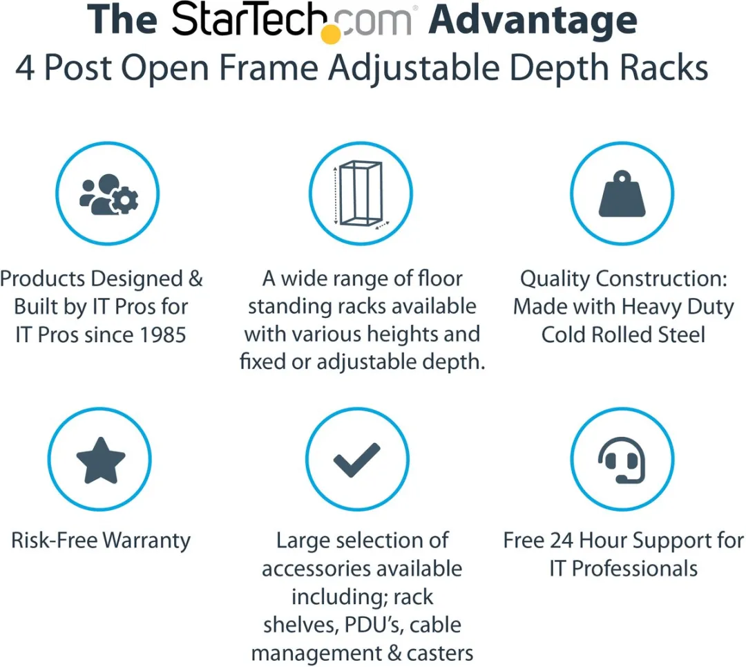 Startech Wandrek Rack 4POSTRACK42 - Zwart