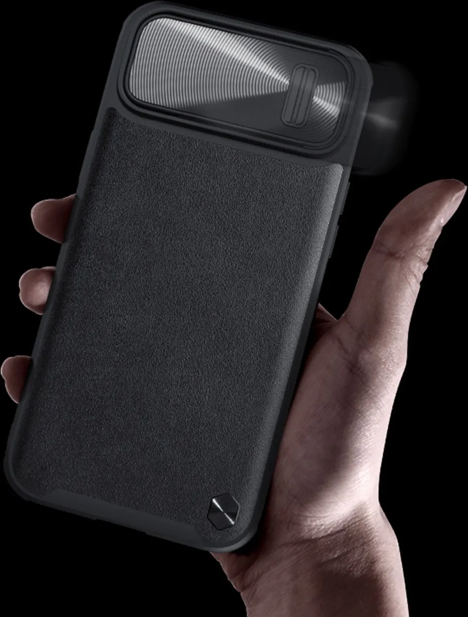 Nillkin CamShield Leather S Hoesje iPhone 14 Plus - Blauw - afbeelding 3 van 6