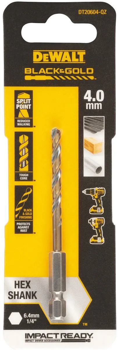 DeWalt DT20604 Metaalboor 4x80mm - Black&Gold