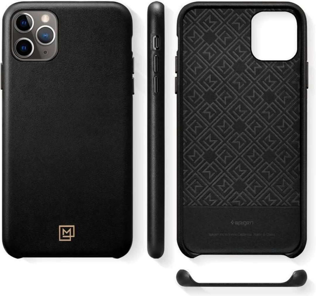Spigen La Manon Calin Lederen Hoes iPhone 11 Pro Max 075CS27064 - Zwart