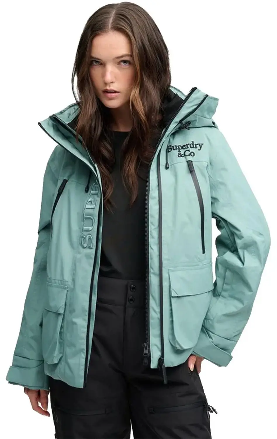 Superdry Ultimate Freestyle Dames Ski Jas - Fossil Green M - afbeelding 4 van 6