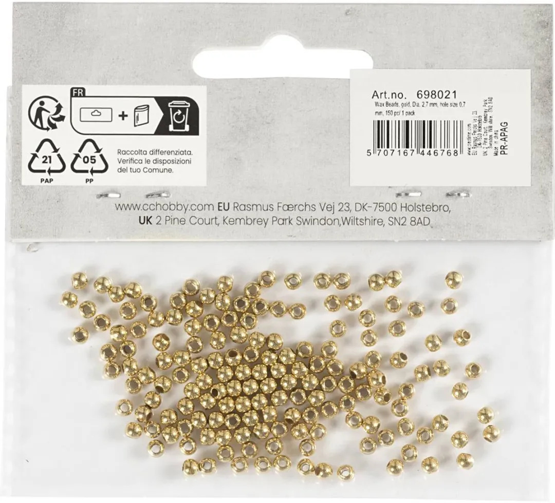 Creativ Company Wax Kralen 2,7mm Goud - 150 Stuks