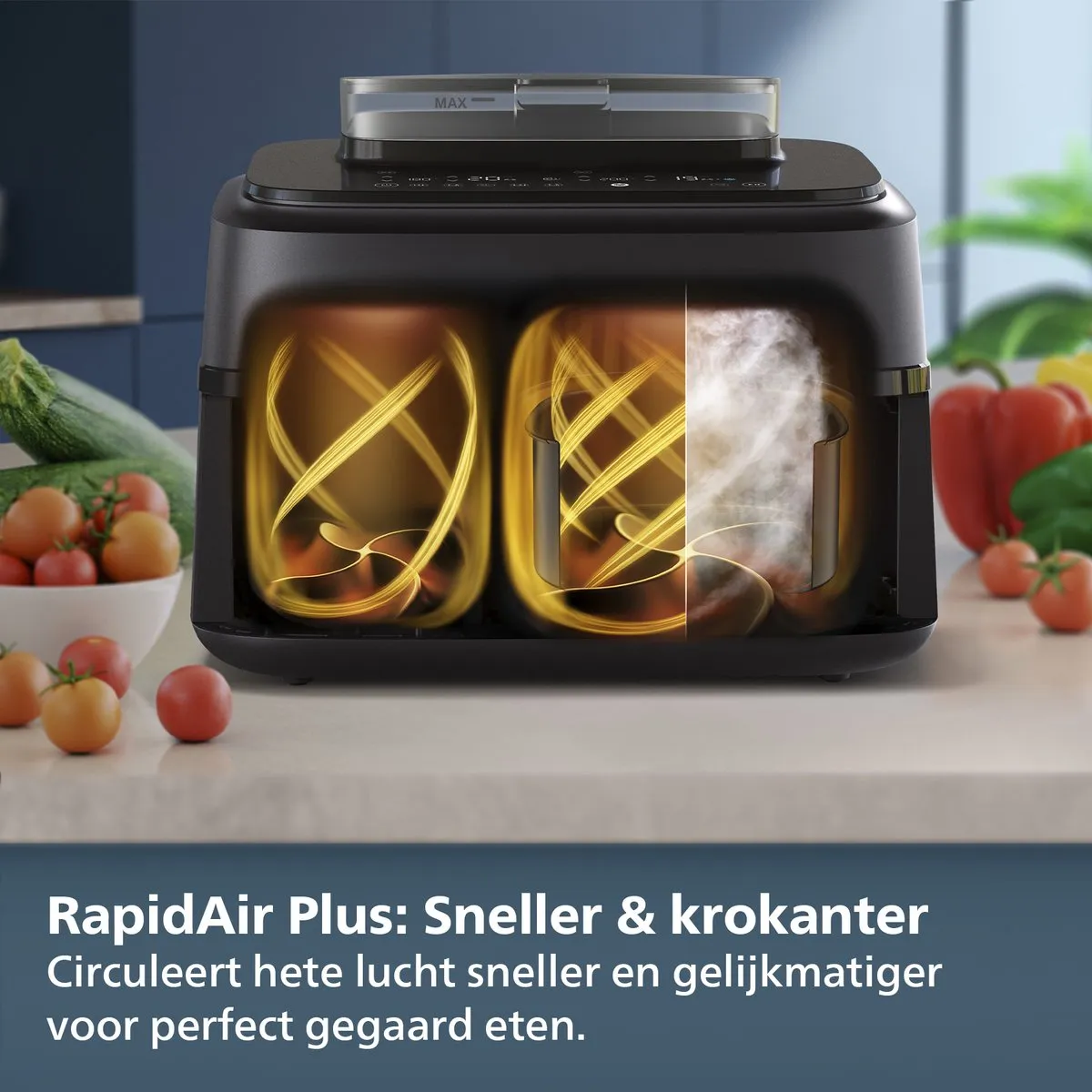 Philips 5000 Series NA551/00 Dual Basket Airfryer 9L - Zilver - afbeelding 6 van 6