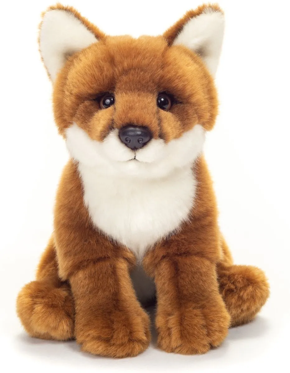 Hermann Teddy Knuffeldier Vos - zachte pluche stof - premium kwaliteit knuffel - rood - 20 cm - bosdier
