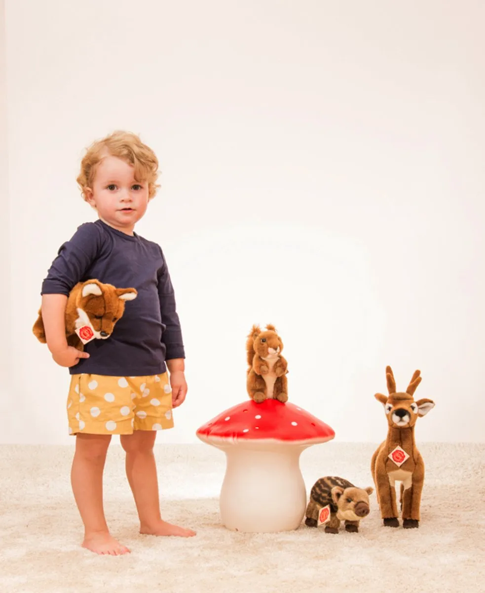 Hermann Teddy Knuffeldier Vos - zachte pluche stof - premium kwaliteit knuffel - rood - 20 cm - bosdier