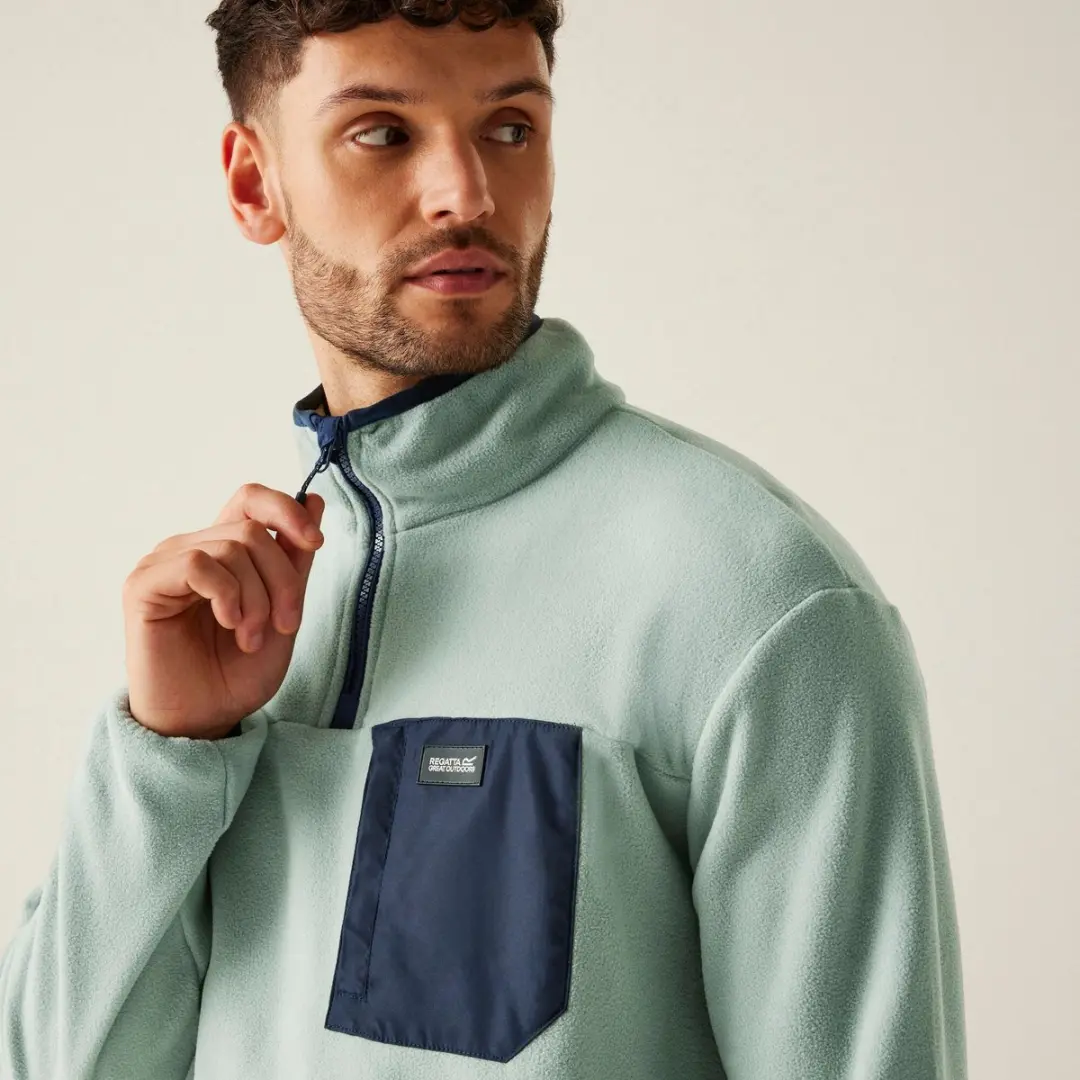 Regatta Frankie Heren Fleece Halve Rits - Grijs - 3XL - afbeelding 6 van 6