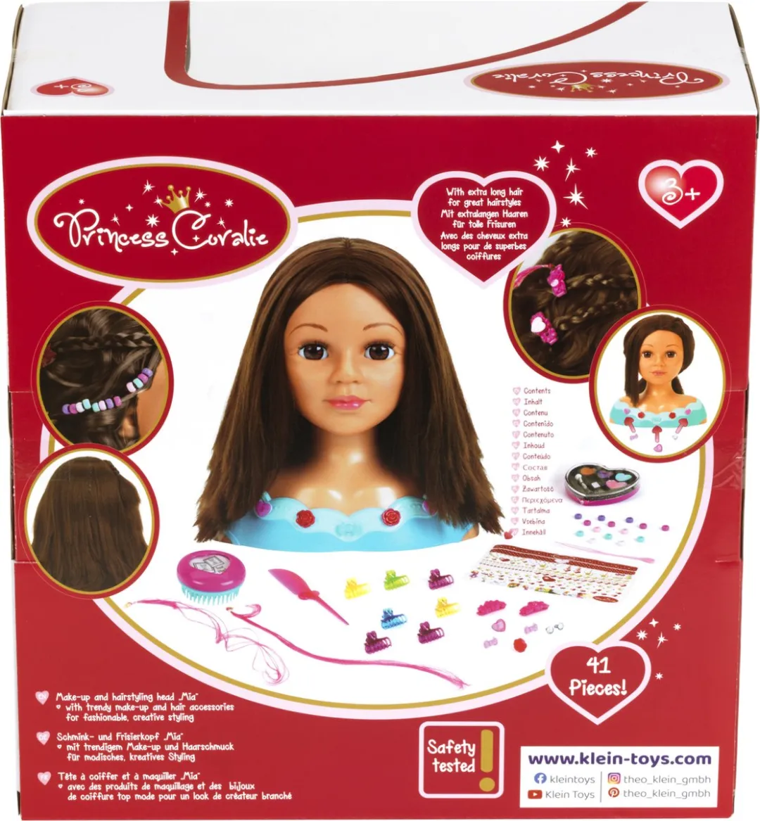 Klein Toys Princess Coralie "Mia" Make-up Kappershoofd - 41 Stuks - Multicolor
