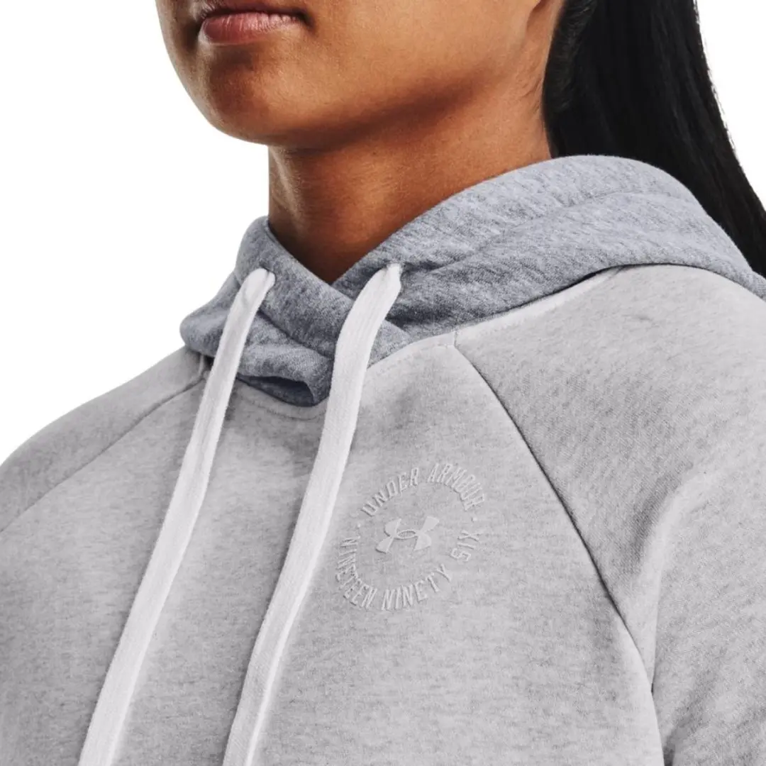 Under Armour Rival Fleece CB Hoodie Dames - Grijs - XL - afbeelding 5 van 5