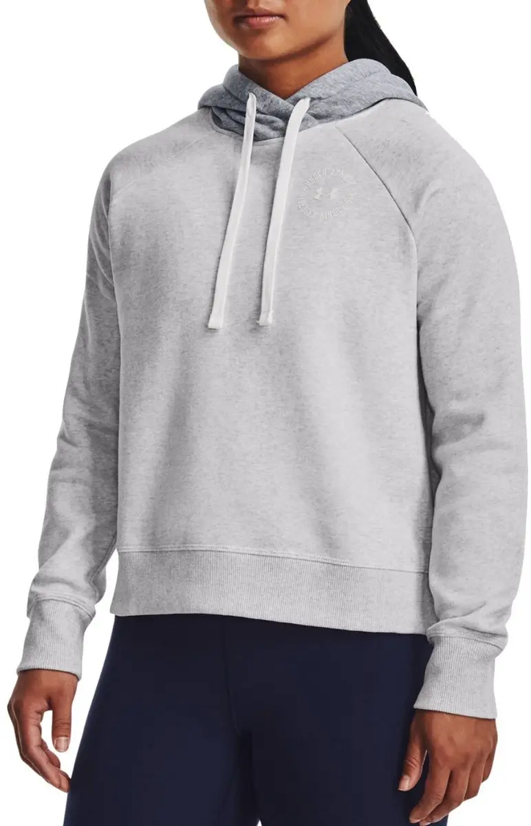 Under Armour Rival Fleece CB Hoodie Dames - Grijs - XL - afbeelding 2 van 5